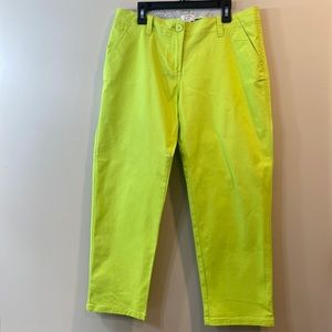 Crown & Ivy Chino Lime Green Capri Pants Size 4